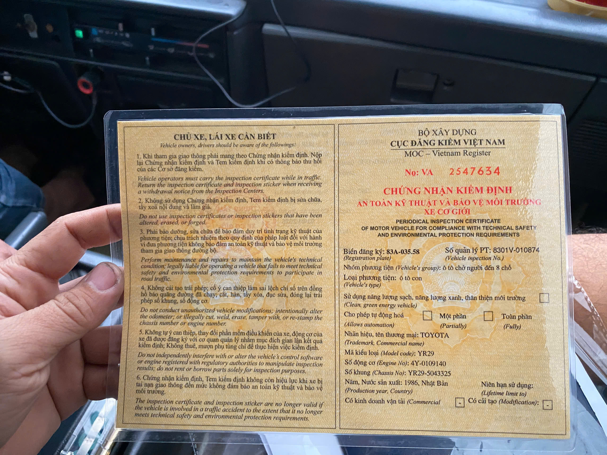 ban xe toyota 7 cho xe chay nghiem chinh may moc ok chay xa tot