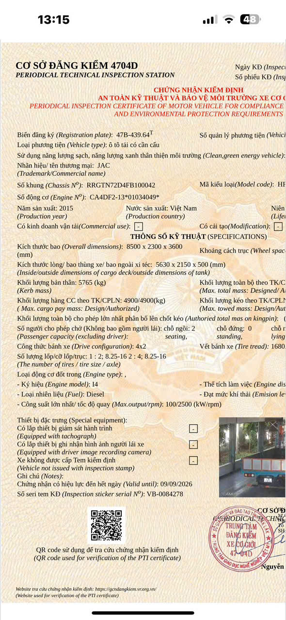 chinh chu ban xe cau jac 2015 , can un343 3 tan 3k