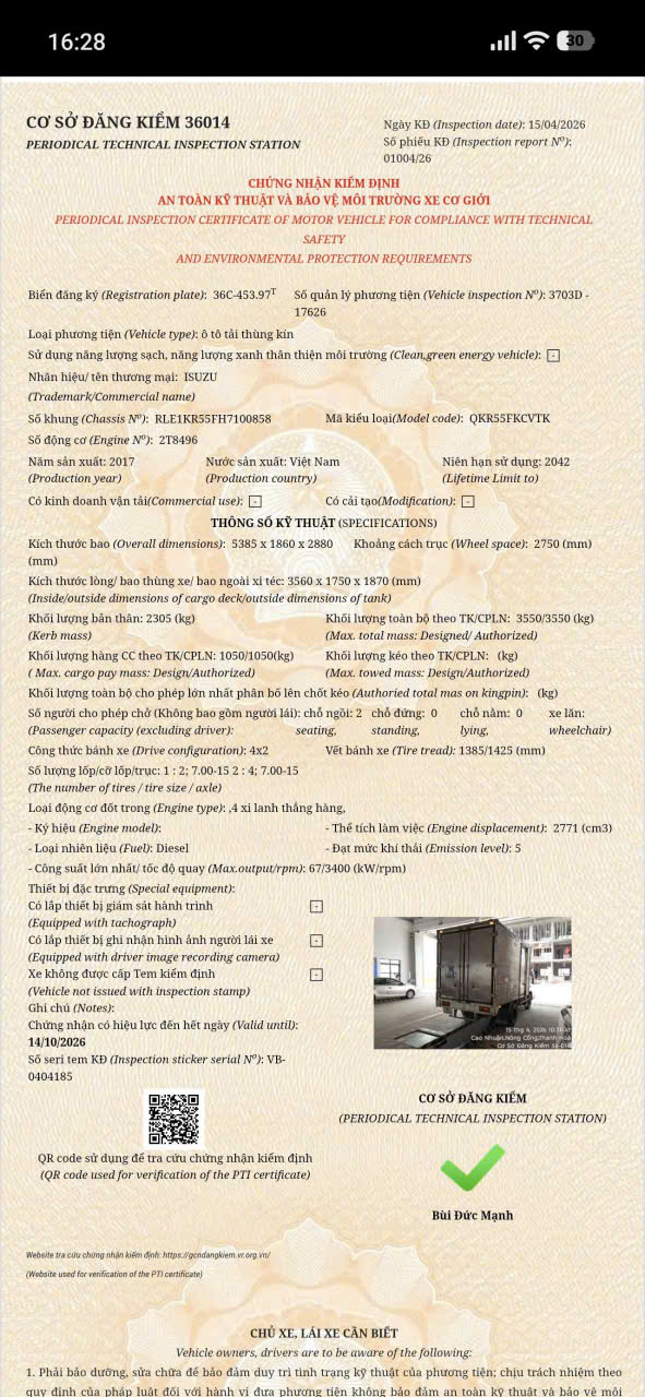 gia dinh ban isuzu doi 217   xe dep may chat thung be vuong van